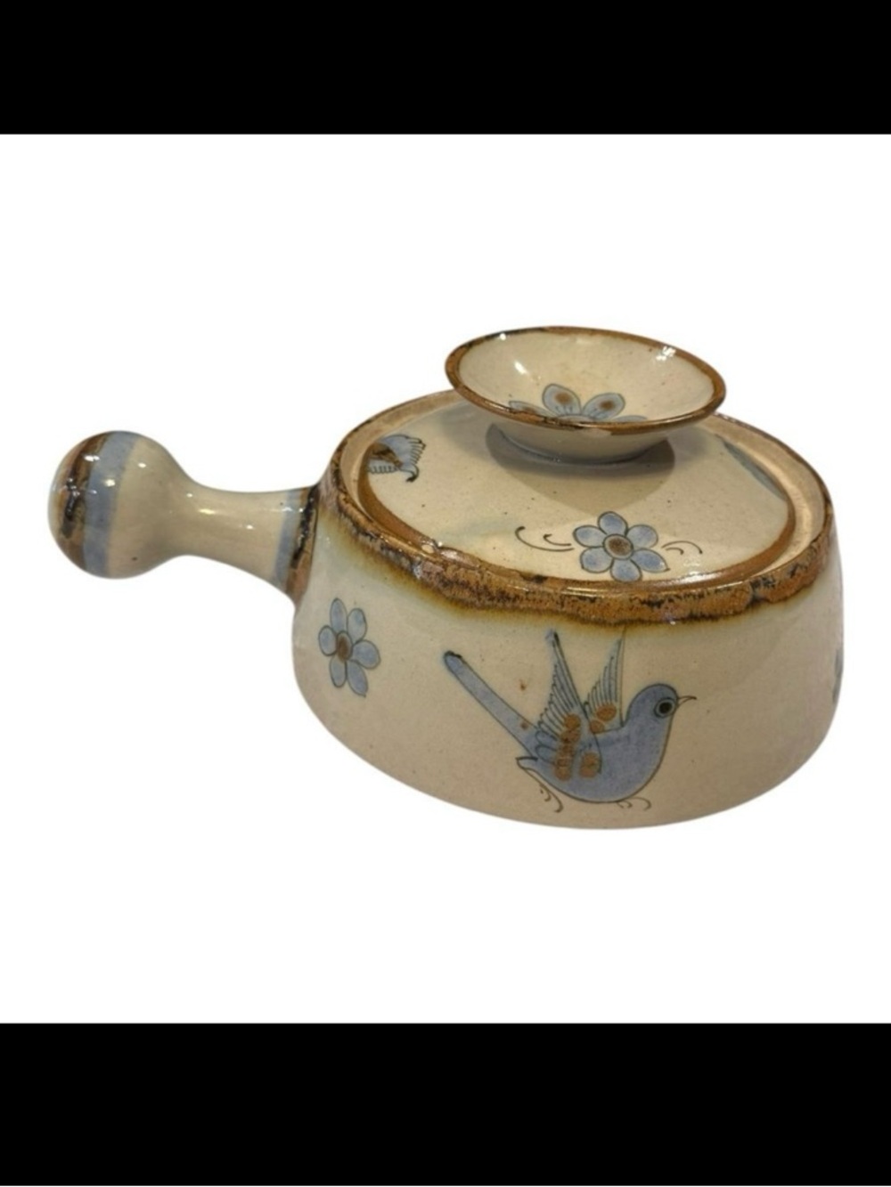 Ken Edwards El Palomar Mexican Pottery Casserole Dish Hand Painted Bird Ceramic